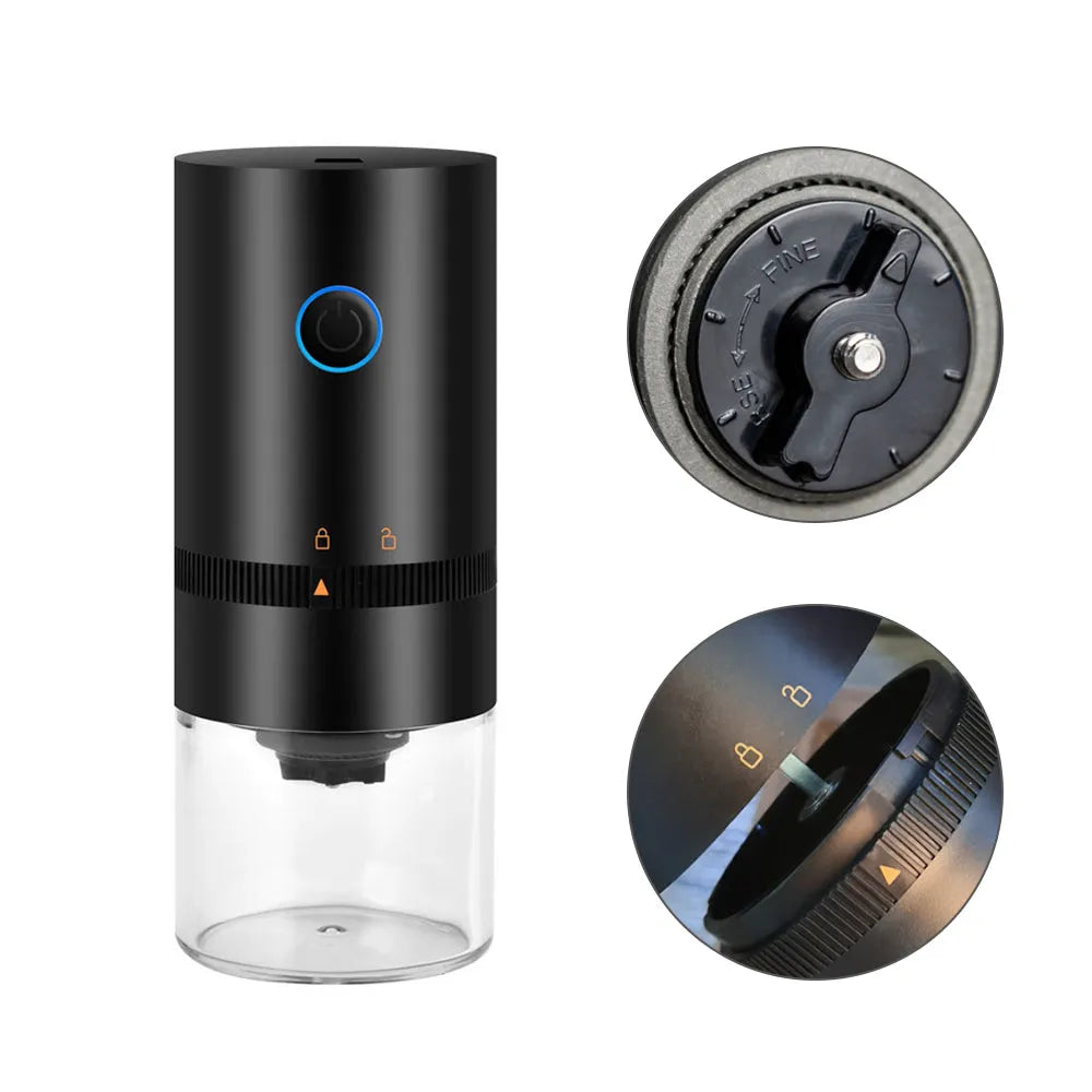 Vibe Geeks USB Type C Rechargeable Portable Electric Coffee Bean Grinder