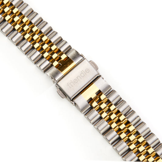 Stainless Steel Link Bracelet Band - The Perth in Silver and Gold Small - Compatible with Apple Watch Size 38mm to 41mm