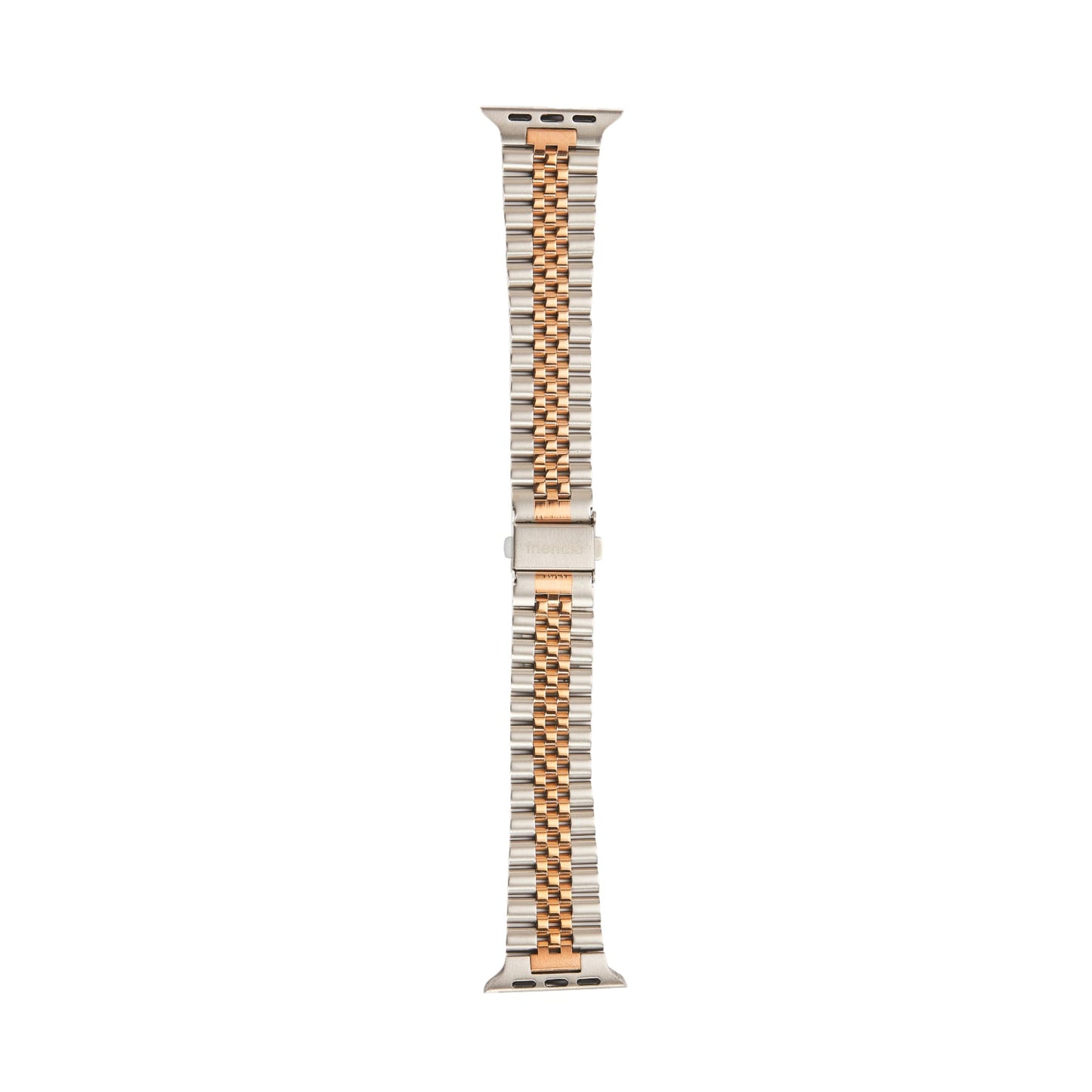 Stainless Steel Link Bracelet Band - The Perth in Silver and Rose Large - Compatible with Apple Watch Size 42mm to 45mm
