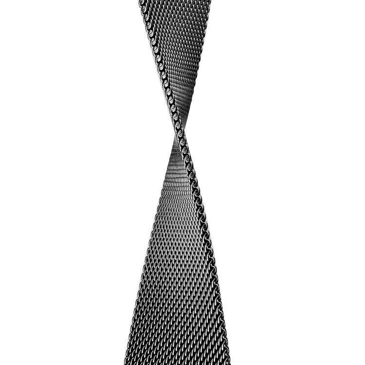 Stainless Steel Link Woven Mesh Infinite Loop Band - The Melbourne in Black - Compatible with Apple Watch Size 38mm to 41mm