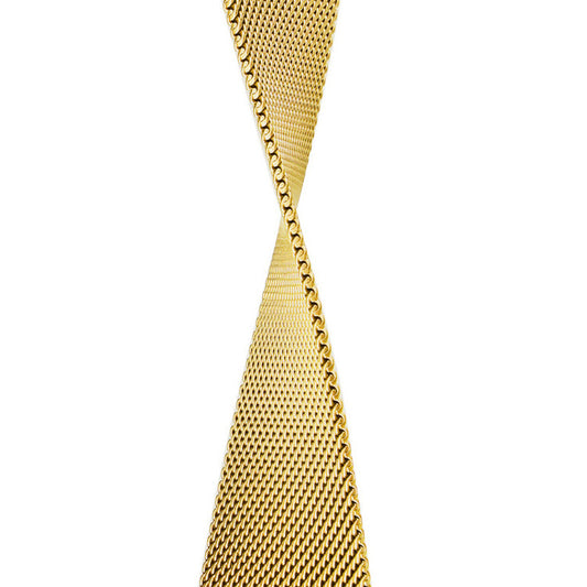 Stainless Steel Link Woven Mesh Infinite Loop Band - The Melbourne in Gold Large - Compatible with Apple Watch Size 42mm to 45mm