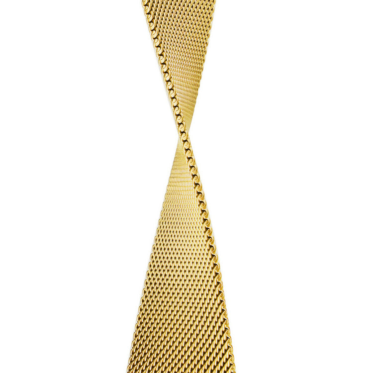 Stainless Steel Link Woven Mesh Infinite Loop Band - The Melbourne in Gold - Compatible with Apple Watch Size 38mm to 41mm-1