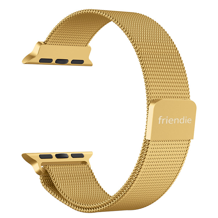 Stainless Steel Link Woven Mesh Infinite Loop Band - The Melbourne in Gold - Compatible with Apple Watch Size 38mm to 41mm-3