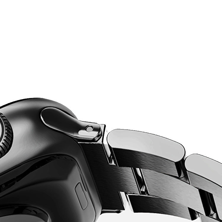 Stainless Steel Link Bracelet Band - The Sydney in Black Large - Compatible with Apple Watch Size 42mm to 45mm-1