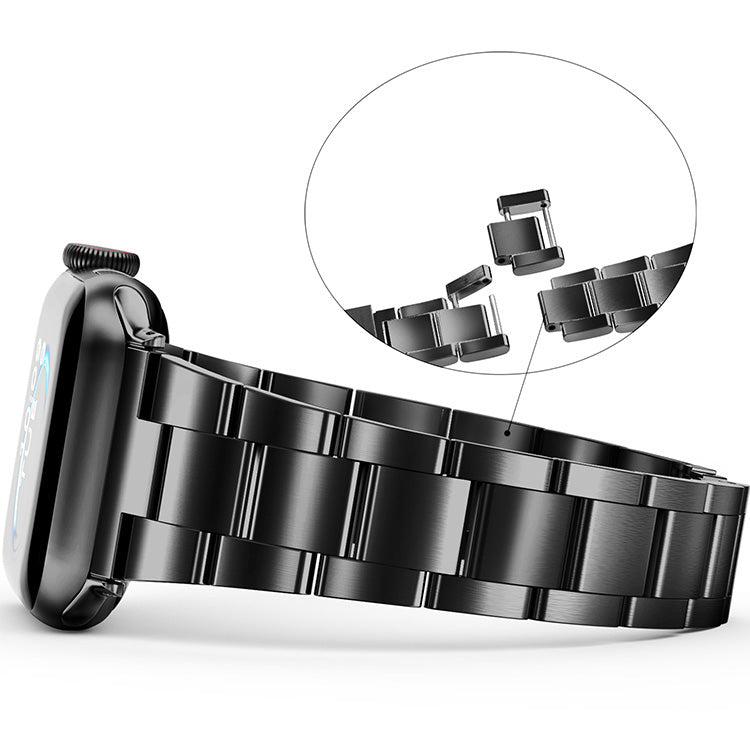 Stainless Steel Link Bracelet Band - The Sydney in Black Large - Compatible with Apple Watch Size 42mm to 45mm-3
